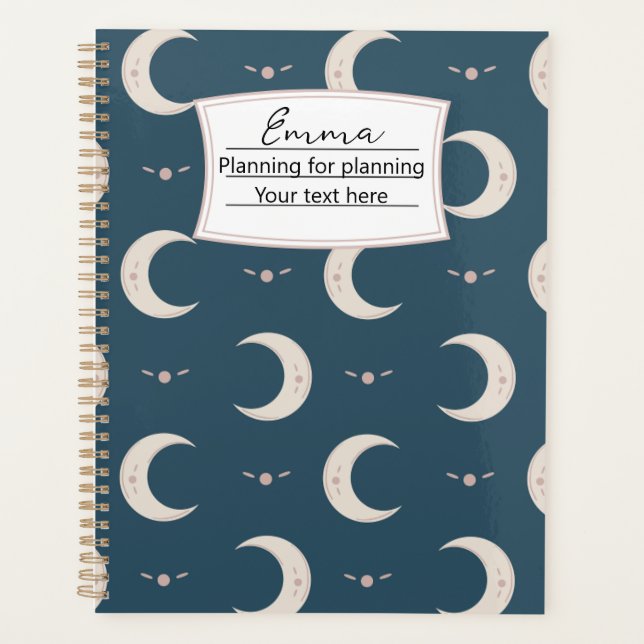 Personalized Moon Pattern Planner 8.5x11 (Front)