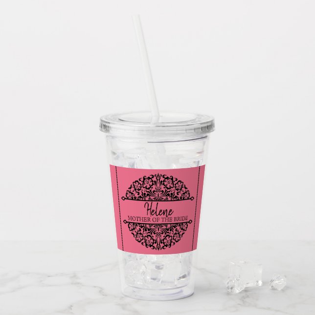 PERSONALIZED MOTHER OF THE BRIDE ACRYLIC TUMBLER (Front Ice)