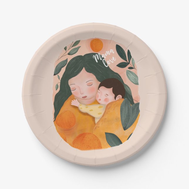 Personalized Motherhood Celebration Paper Plate (Front)