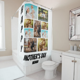 Personalized Mother's Day  9 Photo Collage  Shower Curtain
