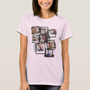 Personalized Mother's Day Photo Collage 9 Pictures T-Shirt