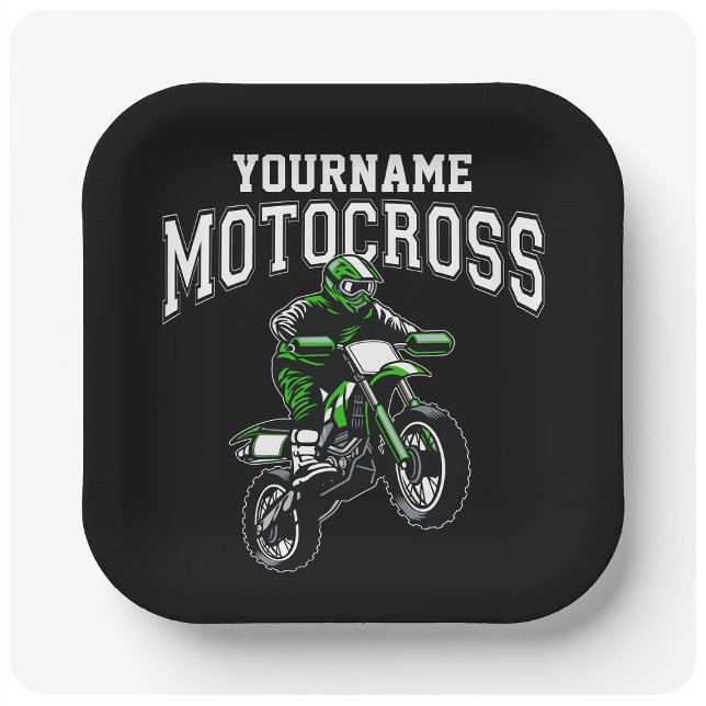Personalized Motocross Dirt Bike Rider Racing   Paper Plate (Creator Uploaded)
