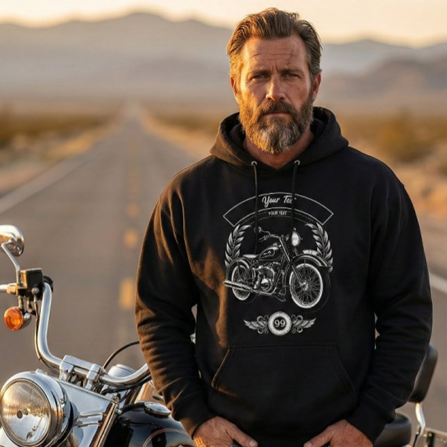 Personalized Motorcycle Biker Winter Hoodie (Creator Uploaded)