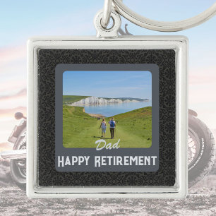 Personalized Motorcycle Retirement Gifts for Dad Key Ring