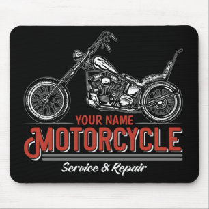 Personalized Motorcycle Service Biker Repair Shop  Mouse Pad