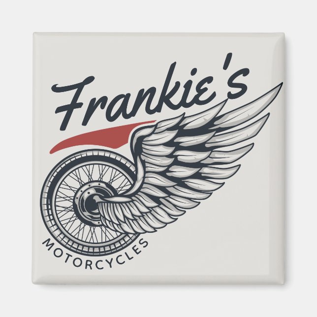 Personalized Motorcycles Flying Tire Biker Shop  Magnet (Front)
