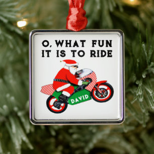 Personalized Motorcyclist Keepsake metal ornament