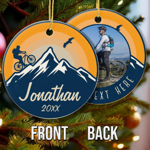Personalized Mountain Biking Cyclist Road Bike Ceramic Tree Decoration