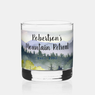 Personalized Mountain Theme Whiskey Glass