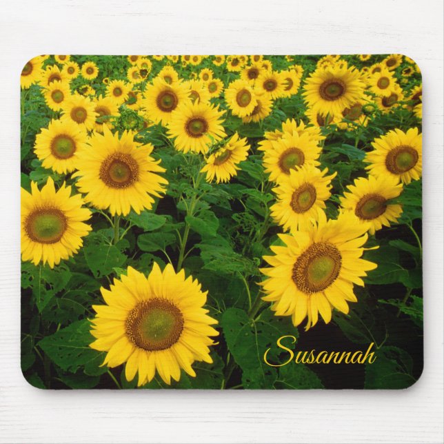 Personalized Mouse Pad with Sunflowers (Front)