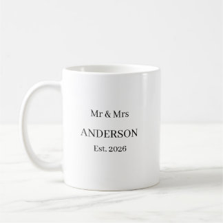 Personalized Mr and Mrs Mug – Custom Wedding Last