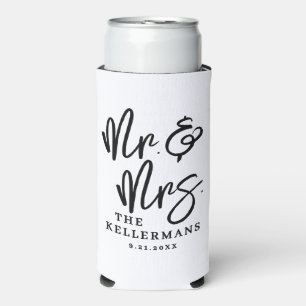 Personalized Mr. And Mrs. Wedding Seltzer Can Cooler