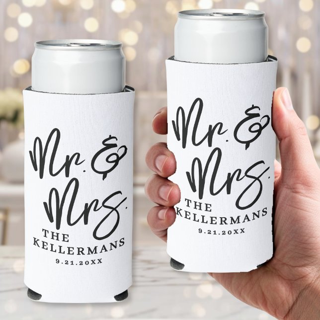 Personalized Mr. And Mrs. Wedding Seltzer Can Cooler (Personalized Mr. And Mrs. Wedding Seltzer Can Cooler )