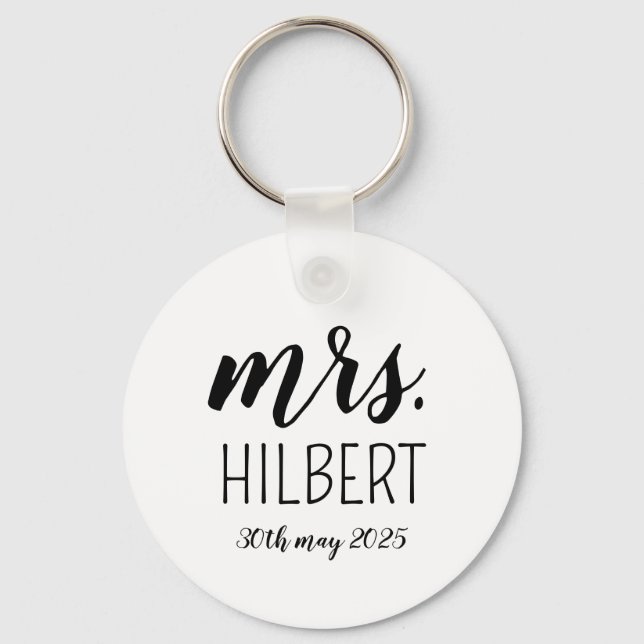 Personalized Mr and Mrs weeding party– Custom Wedd Key Ring (Front)
