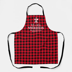Personalized Mr & Mrs Buffalo Plaid Apron