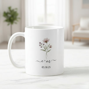 Personalized Mr & Mrs coffee mugs, Engagement Mug