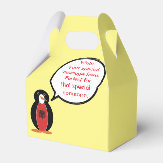 Personalized Ms. Penguin Albania Gable Favour Box