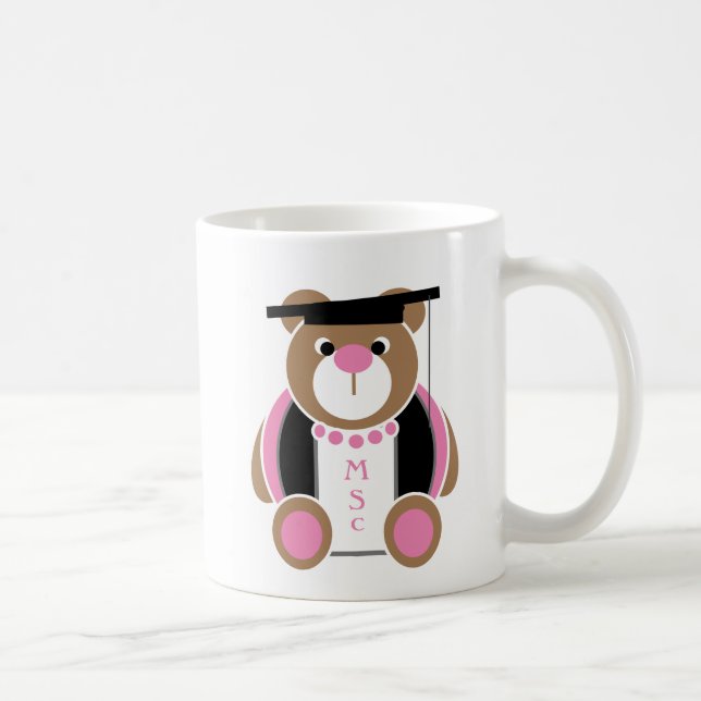 Personalized MSc Master of science cute teddy bear Coffee Mug (Right)