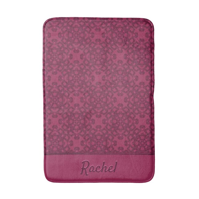 Personalized mulberry pattern bath mat (Front Vertical)