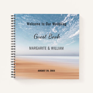 Personalized Multicolor Beach Scene Guest Book