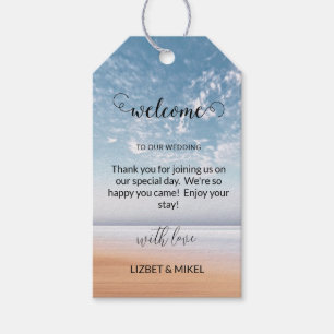 Personalized Multicolor Beach Scene Welcome Gift Tags