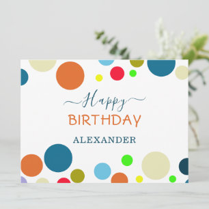 Personalized Multicolor Happy Birthday Card