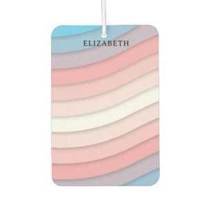 Personalized Multicolored Waves Car Air Freshener