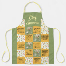 Personalized Multilingual Floral Apron