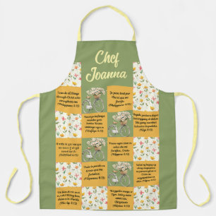 Personalized Multilingual Floral Apron