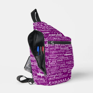 Personalized Multilingual Health Text Your Colors Sling Bag