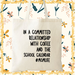 Personalized Mum Life Funny Modern Minimal Momlife Tote Bag
