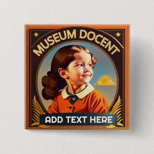 Personalized Museum Docent Button