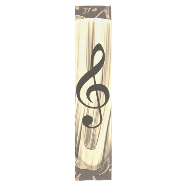 Personalized Music Note Guitar Pick  Short Table Runner (Front)