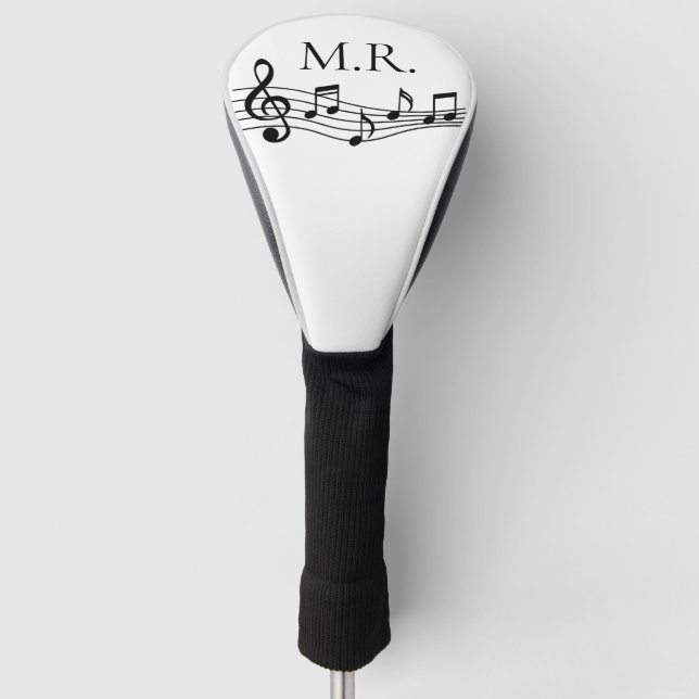 Personalized Music Notes Monogram  Golf Head Cover (Front)