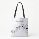 Personalized music notes on a chic white backdrop