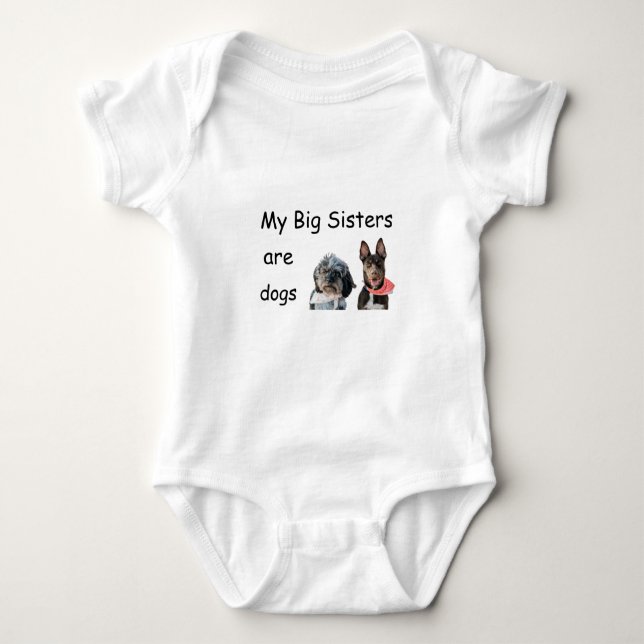 PERSONALIZED MY BIG SISTERS ARE DOGS Bodysuit (Front)