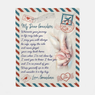 Personalized My Dear Grandson Blanket Pray You'll 
