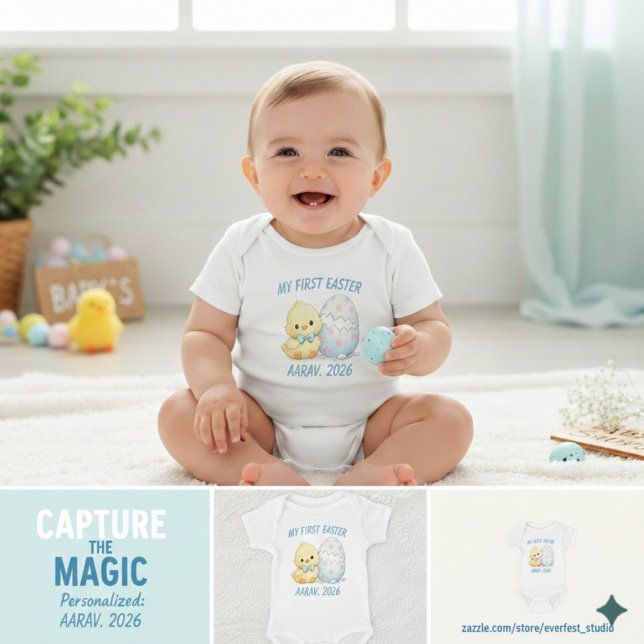 Personalized My First Easter Cute Chick 2026  Baby Bodysuit (Creator Uploaded)