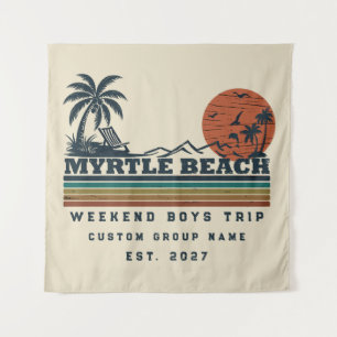 Personalized Myrtle Beach Weekend Bachelor Party Tapestry