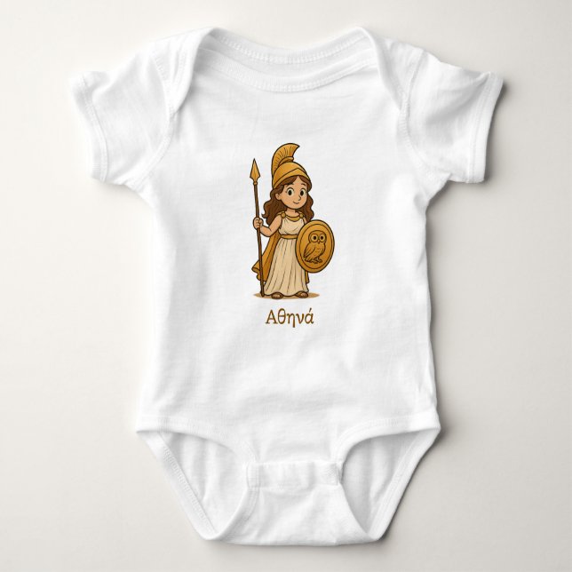 Personalized Mythology Infant, Custom Greek Baby Bodysuit (Front)