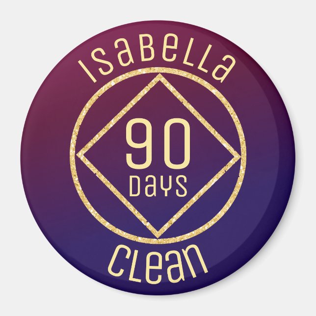 Personalized NA Narcotics Anonymous clean time Magnet (Front)