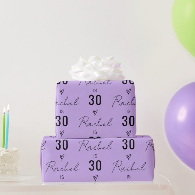 Personalized Name 10th 15th 20th 30 Birthday Gift Wrapping Paper (Party Gifts)