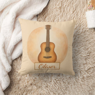 Personalized Name Acoustic Guitar For Music Lovers Cushion