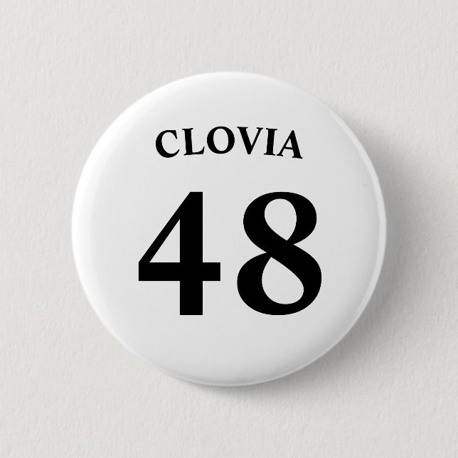 Personalized name and Jersey number  6 Cm Round Badge (Front)