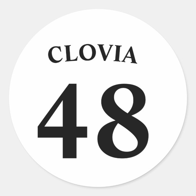 Personalized name and Jersey number  Classic Round Sticker (Front)