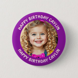 Personalized Name and Photo Birthday 6 Cm Round Badge