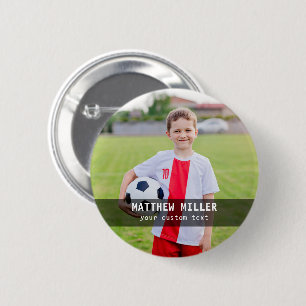 Personalized Name and Photo Football Sport Button