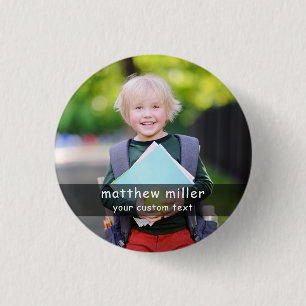 Personalized Name and Photo School Button