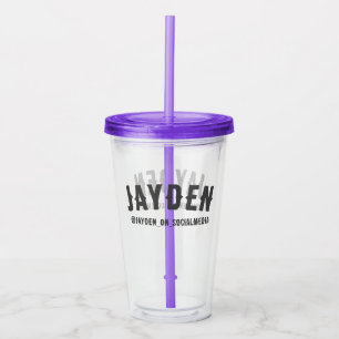 Personalized - Name and Social Media  Acrylic Tumbler