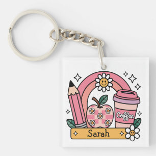Personalized Name Back to School Gift for Teacher Key Ring